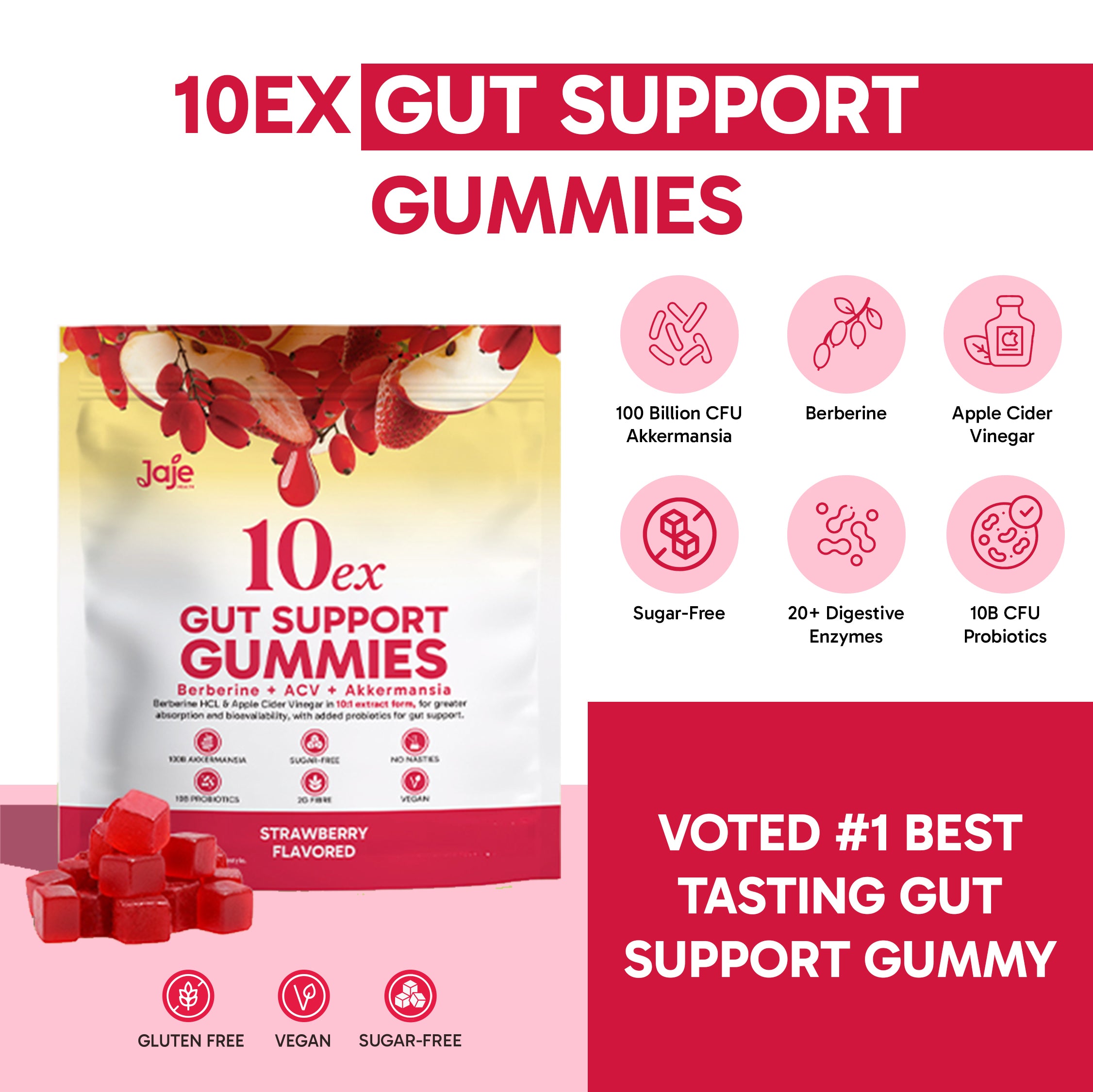 10EX 3-IN-1 GUT SUPPORT GUMMIES
