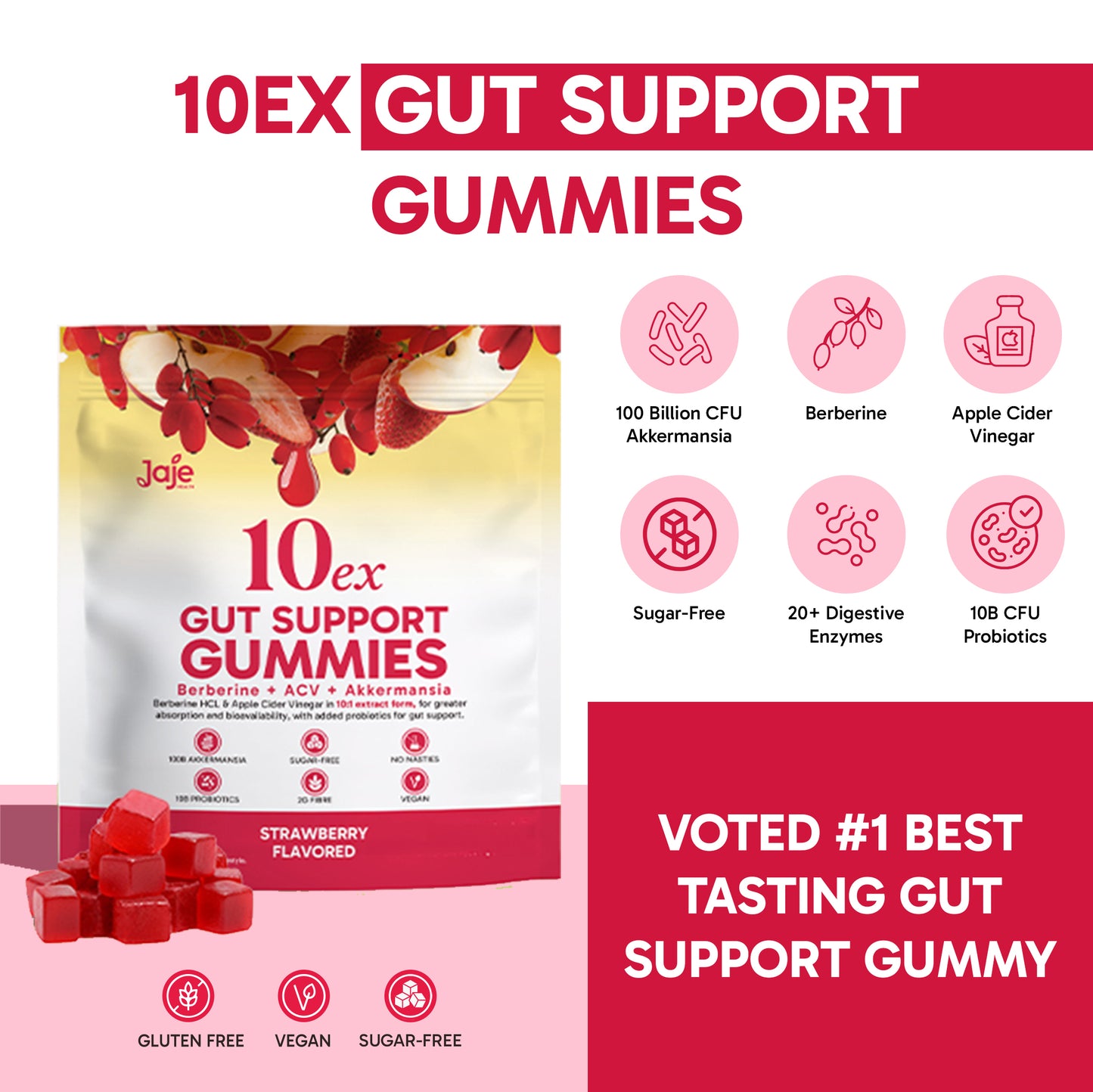 10EX 3-IN-1 GUT SUPPORT GUMMIES