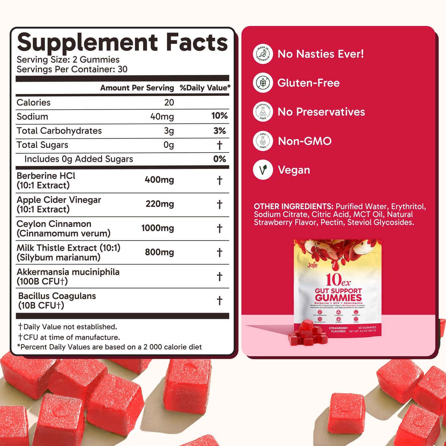 10EX 3-IN-1 GUT SUPPORT GUMMIES